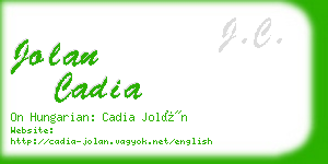 jolan cadia business card